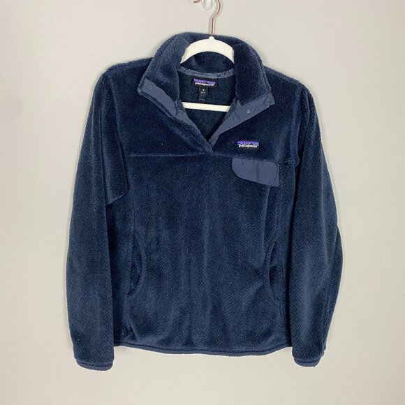 Patagonia Re-Tool Snap-T Fleece Pullover Jacket Navy Blue Womens Medium - Picture 1 of 7